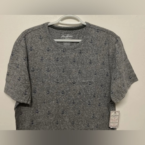 Flag & Anthem Mens T-Shirt Large Grey Anchor Tee Adult Short Sleeve Blank NWT - Picture 4 of 9